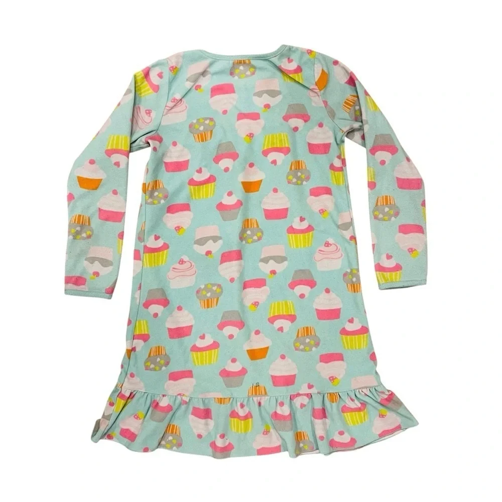 4/$25 Carters Girls Fleece Long Sleeve Night Gown Pajamas Cupcake Size Large